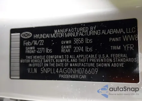 2022 Hyundai Elantra Se из США, поврежденный, VIN 5NPLL4AG0NH076609